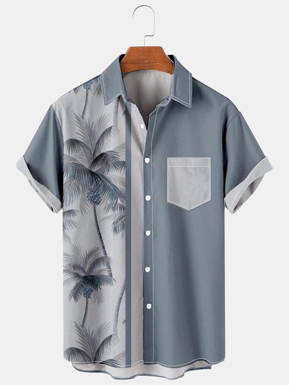 Men's Coconut Tree Casual Breathable Short Sleeve Hawaiian Shirt