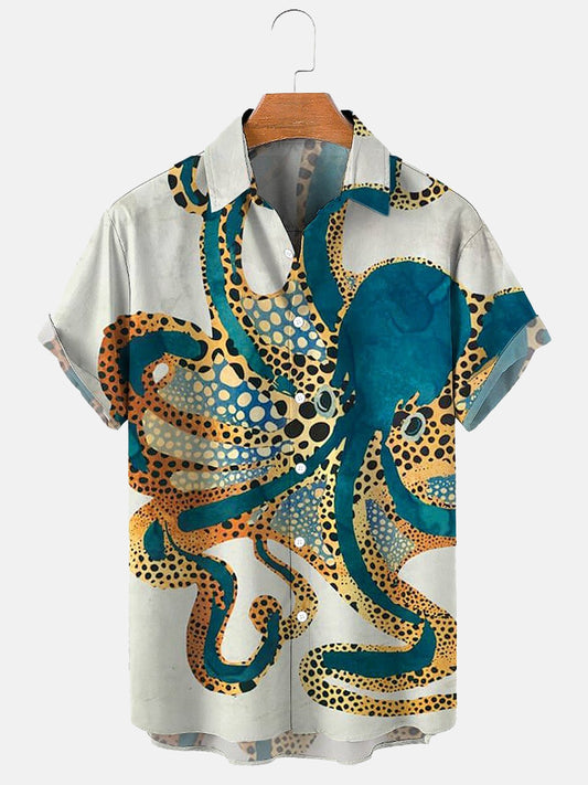 Ink Ocean Octopus Art Hawaiian Shirt