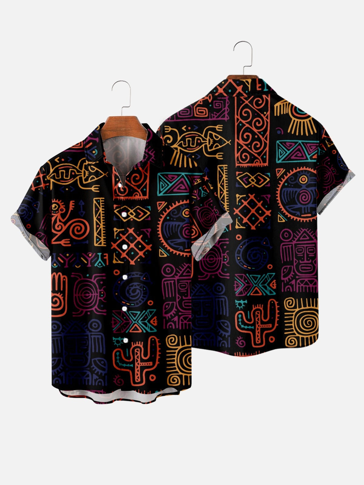 Ethnic Totem Retro Print Shirt