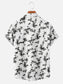 Men's Hawaiian Daily Casual Bamboo Leaf Print Short Sleeve Shirt