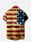 Simple American Flag Casual Men's Print Shirt