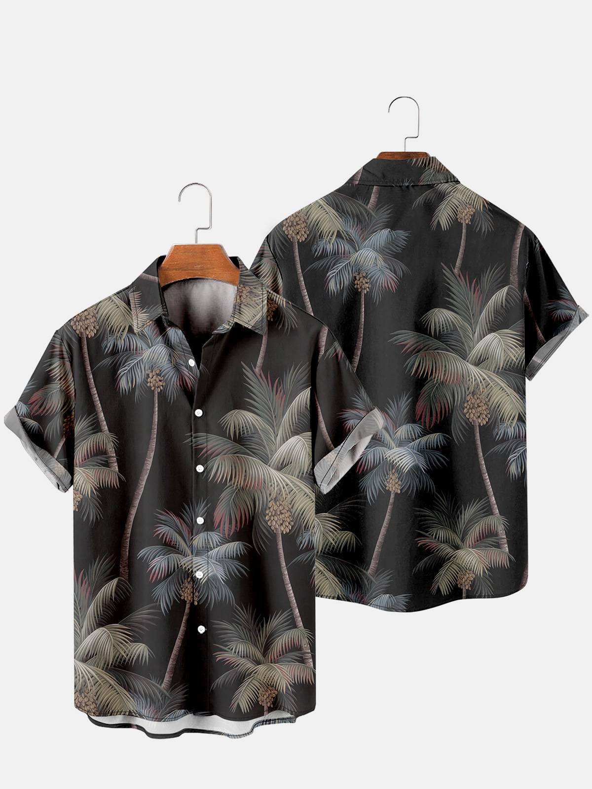 Men's Coconut Tree Casual Breathable Short Sleeve Hawaiian Shirt