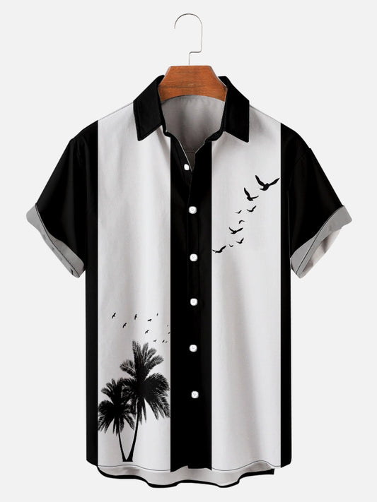 Men's Creative Print Casual Breathable Hawaiian Short Sleeve Shirt