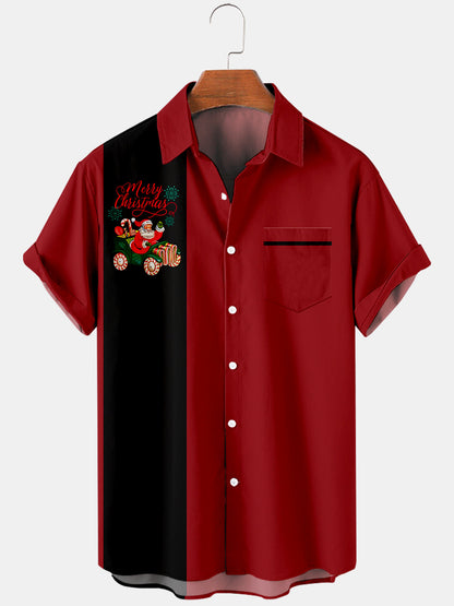 Men's Christmas 3D Digital Print Loose Short Sleeve Shirt