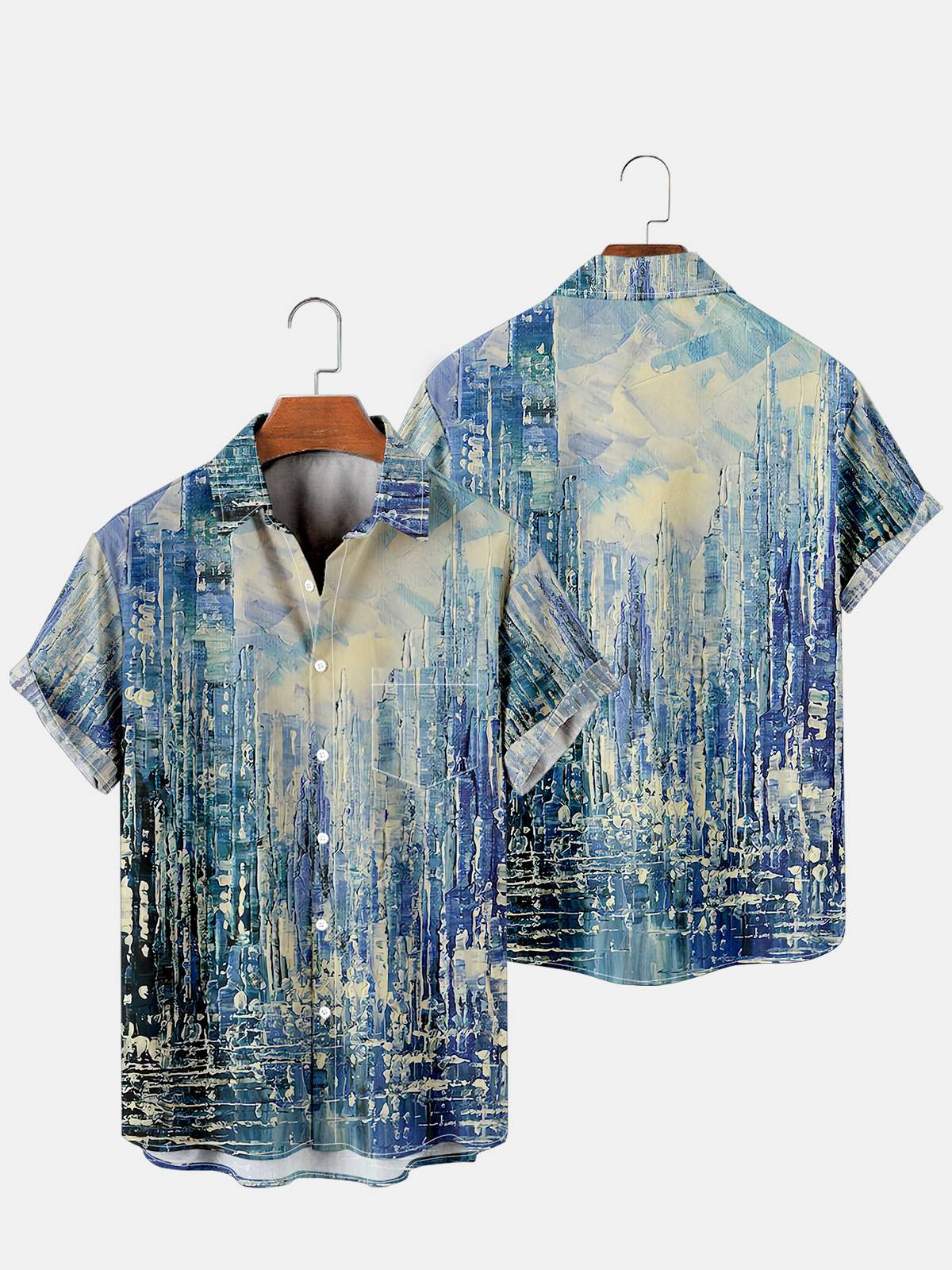 Abstract Print Casual Short Sleeve Shirt