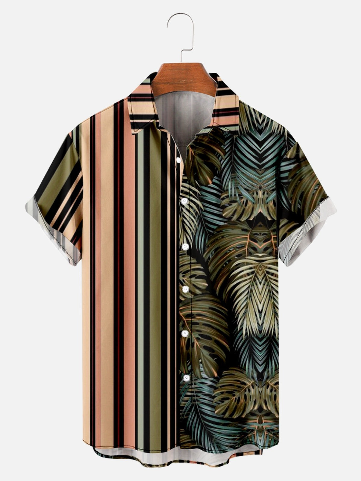 Art Pattern Men's Casual Chest Pocket Short Sleeve Shirt