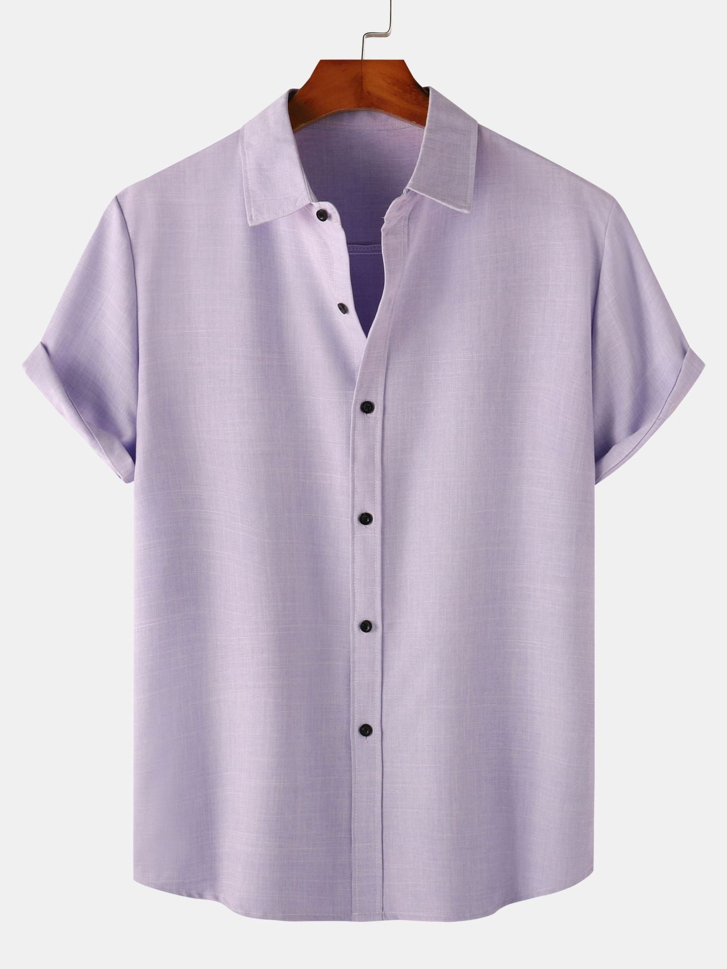 Men's Casual Simple Solid Color Short Sleeved Shirt