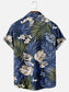 Leaf Print Loose Short Sleeve Shirt Men's Top