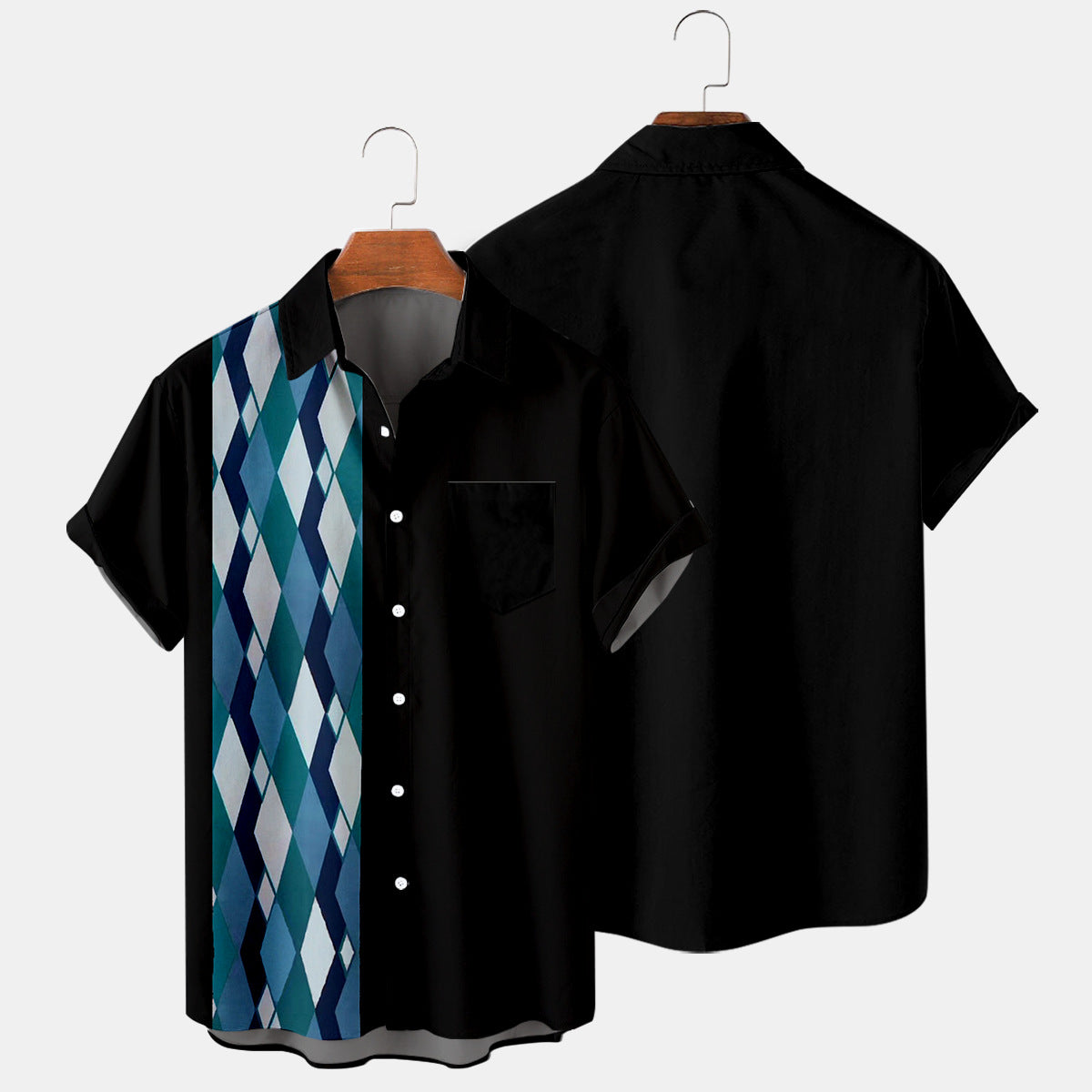 Men's Panelled Boho Holiday Shirt With Pockets
