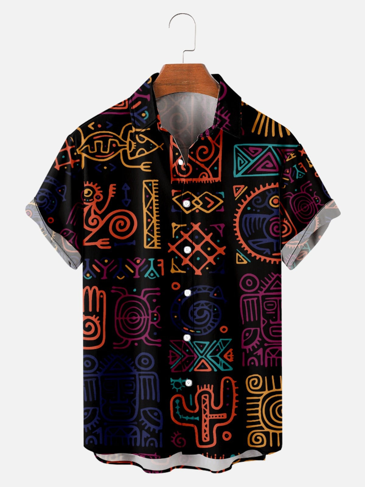 Ethnic Totem Retro Print Shirt