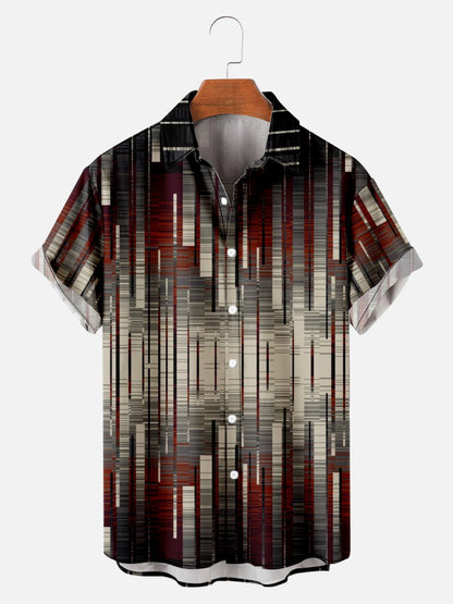 Men's Casual Abstract Print Short Sleeve Shirt