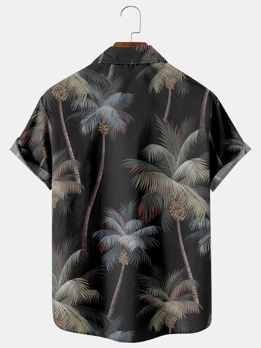 Men's Coconut Tree Casual Breathable Short Sleeve Hawaiian Shirt