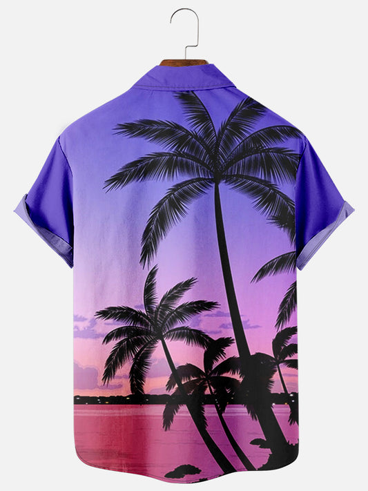 Hawaiian Casual Coconut Print Men's Simple Shirt