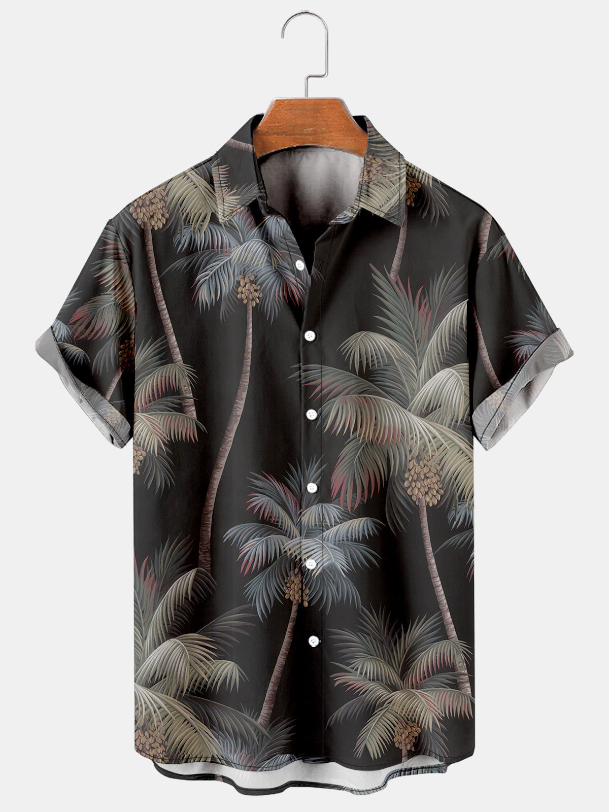 Men's Coconut Tree Casual Breathable Short Sleeve Hawaiian Shirt