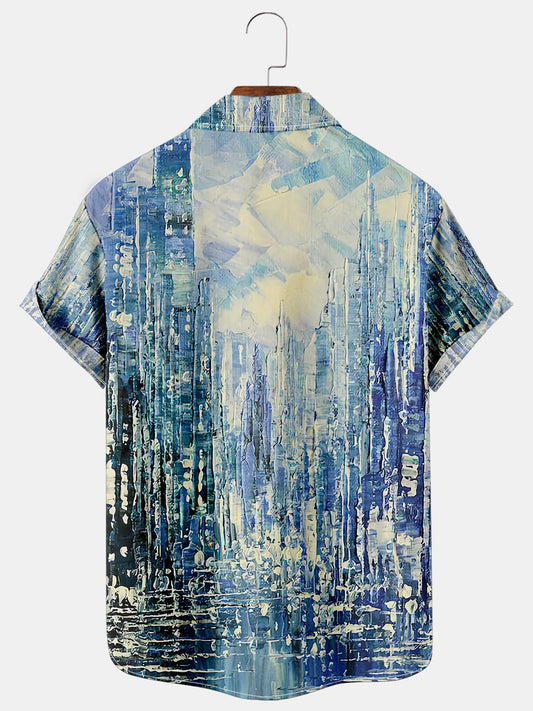 Abstract Print Casual Short Sleeve Shirt
