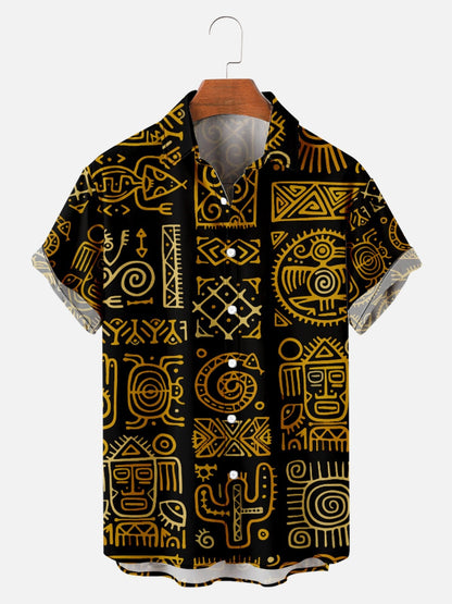 Ethnic Totem Retro Print Shirt