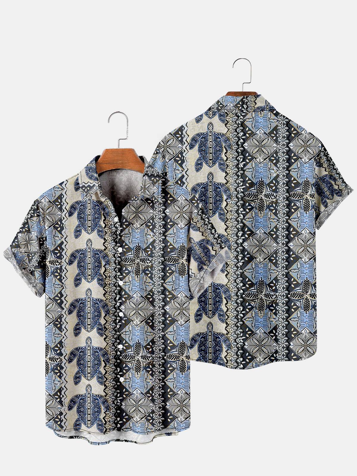 Sea Turtle Hawaiian Beach Shirts For Men