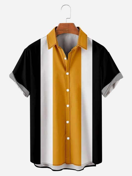Big stripes men's Casual Shirt bowling shirts