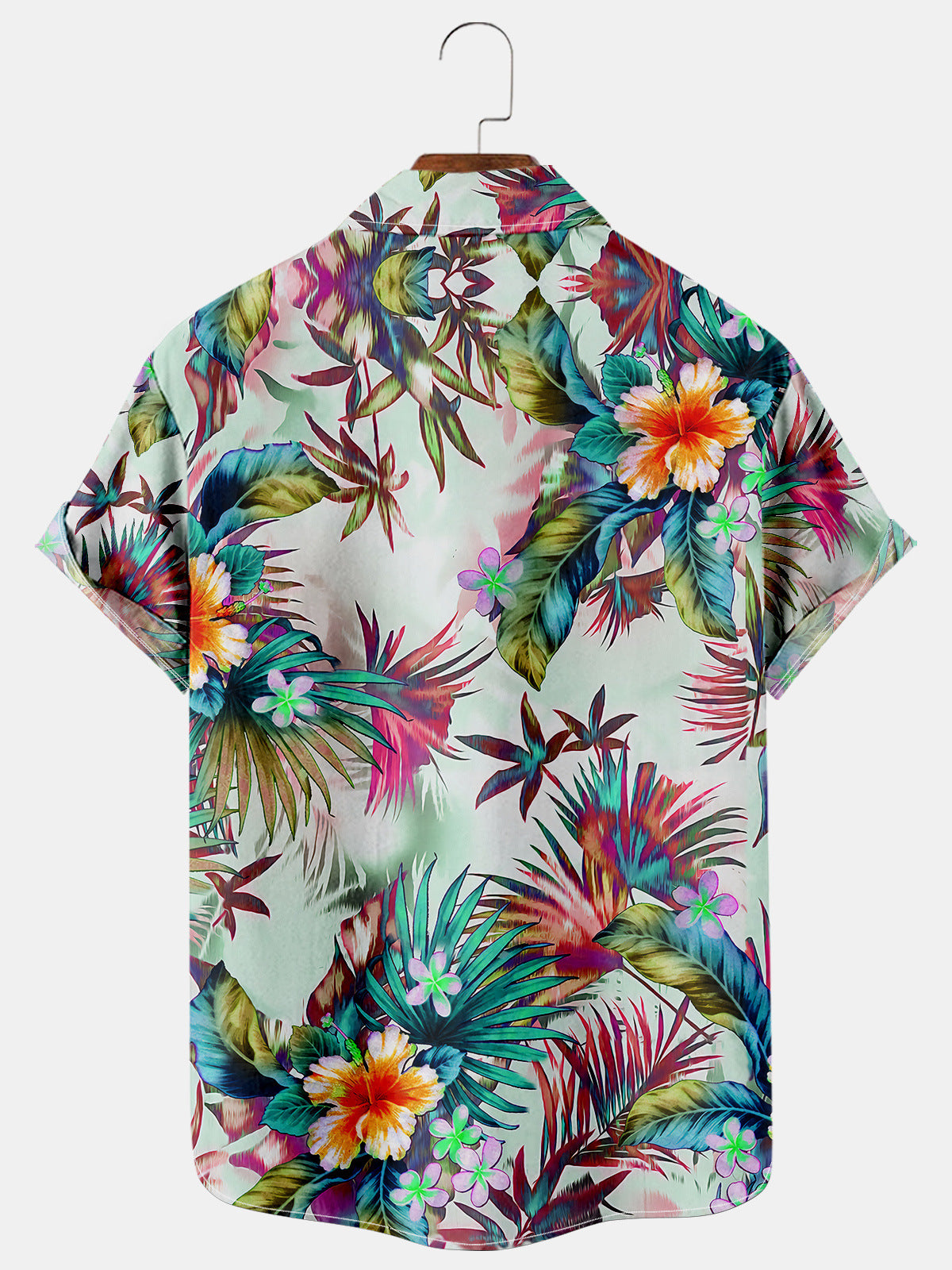 Men's Hawaiian Print Summer Loose Short Sleeve Shirt
