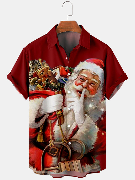 Christmas Gift Men Oversized Casual Short Sleeve Shirt