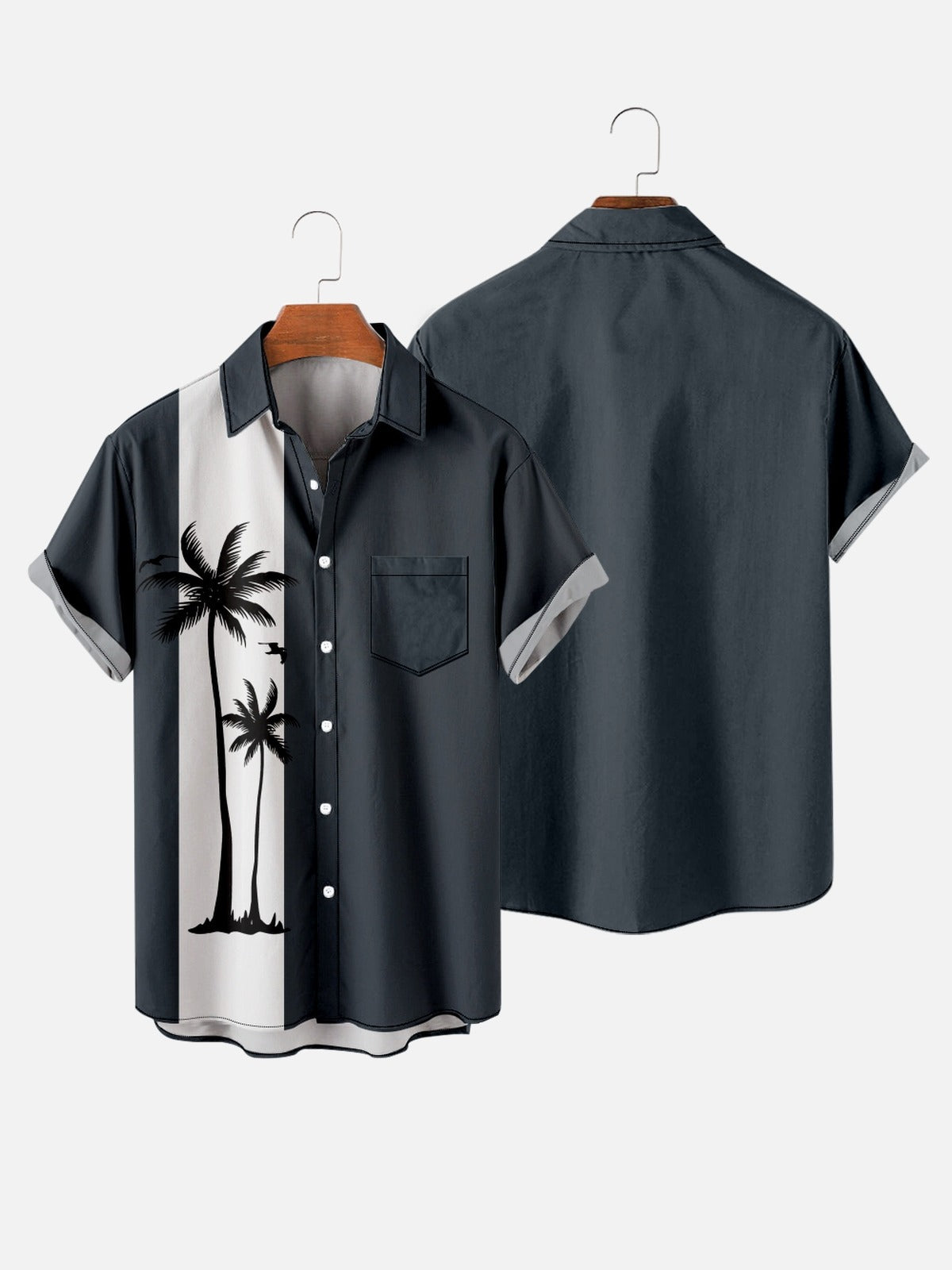 Men's Button Down Short Sleeve Hawaiian Shirt Summer Casual Beach Shirt With Pockets
