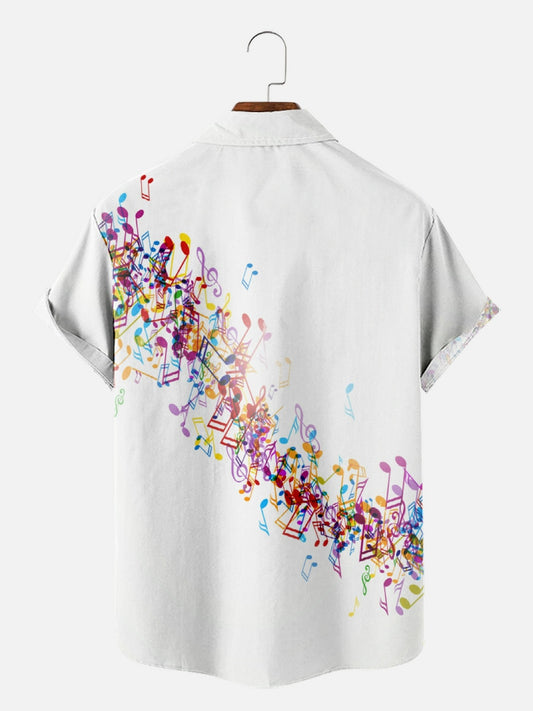 Colorful Musical Note Men's Short Sleeve Shirt