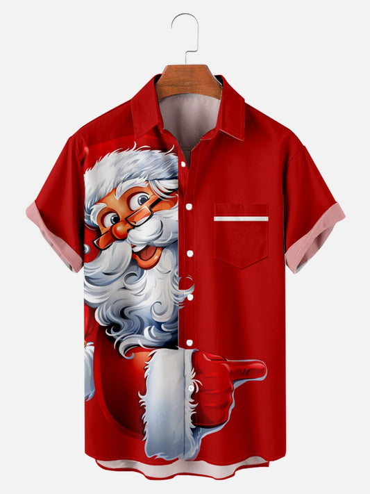 Men's Christmas Santa Print Casual Shirt