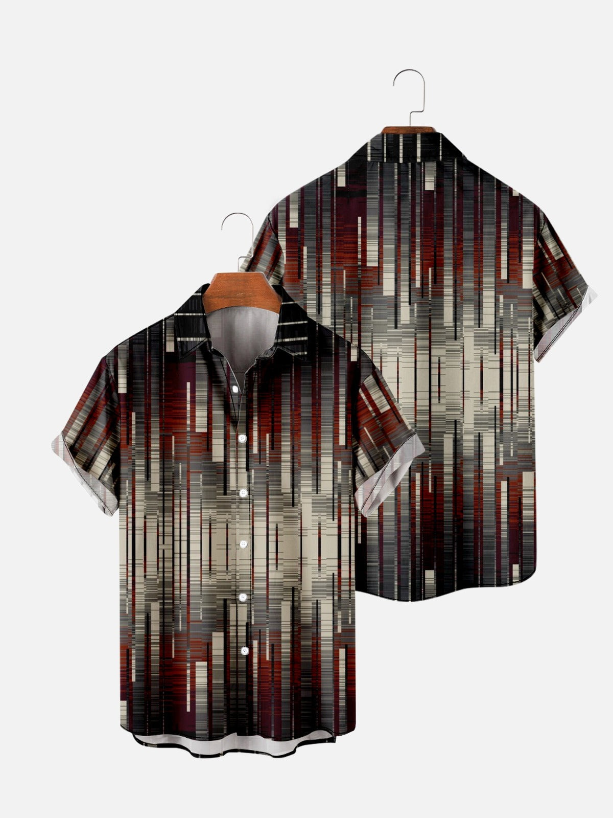 Men's Casual Abstract Print Short Sleeve Shirt