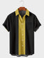 Vintage Print Yellow Stripe Hawaiian Short Sleeve Shirt