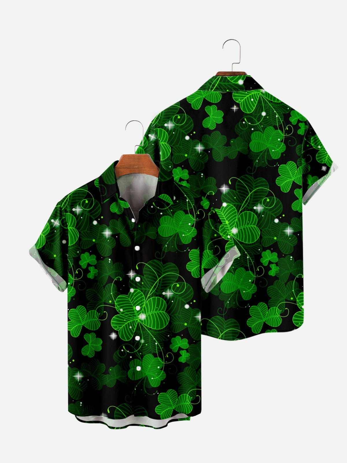 St Patrick's Clover Print Men's Large Shirt