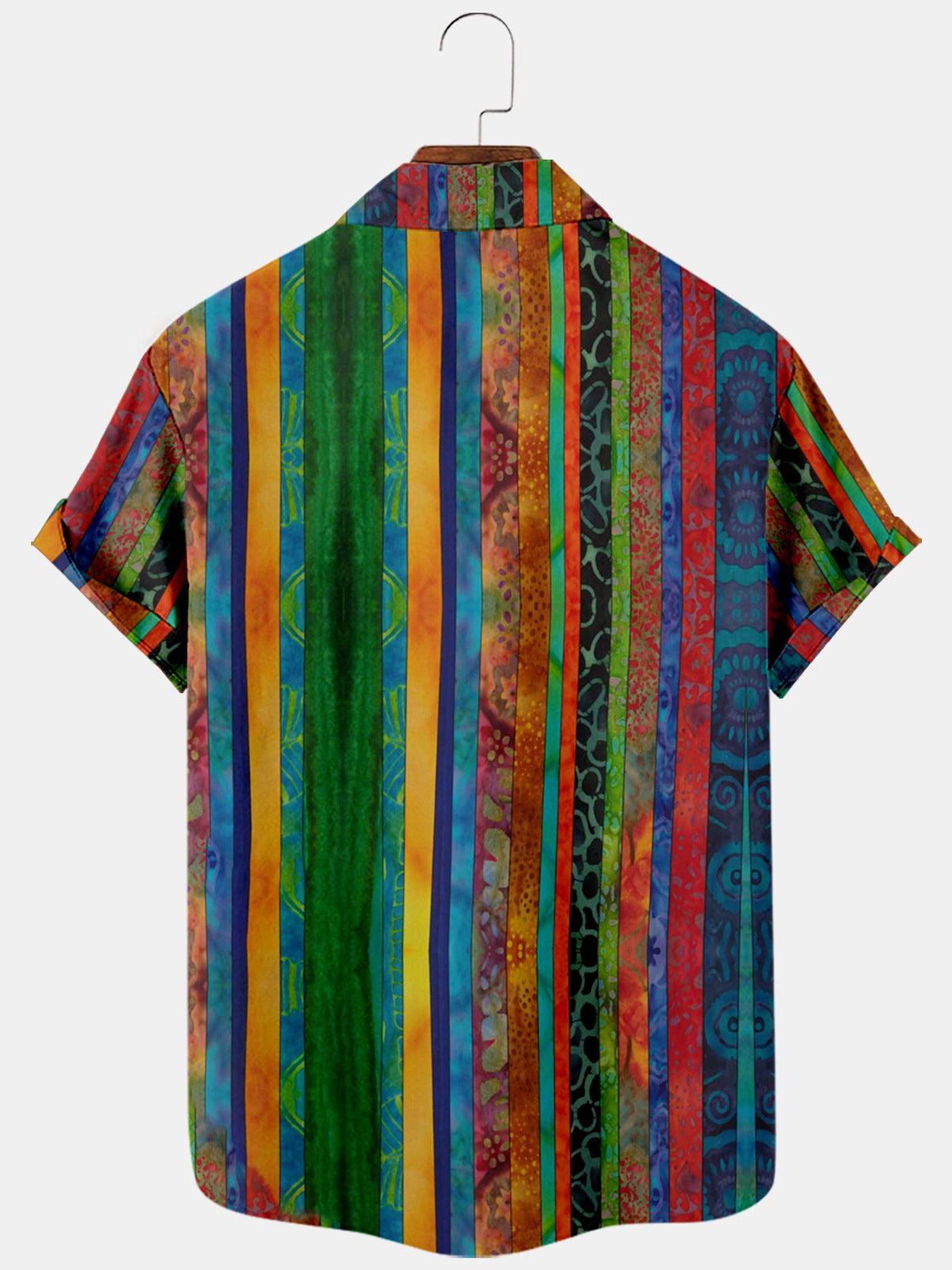 Tie-Dye Print Hawaiian Short Sleeve Shirt